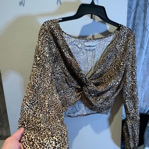Cheetah print, urban cropped long sleeve